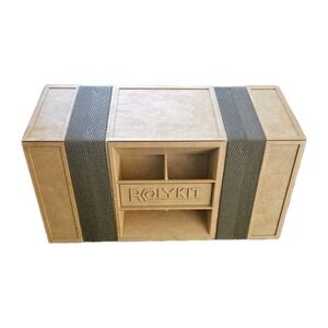 Vintage RolyKit Dark Tan Roll Up Art Crafts Sewing  Tackle Box Organizer